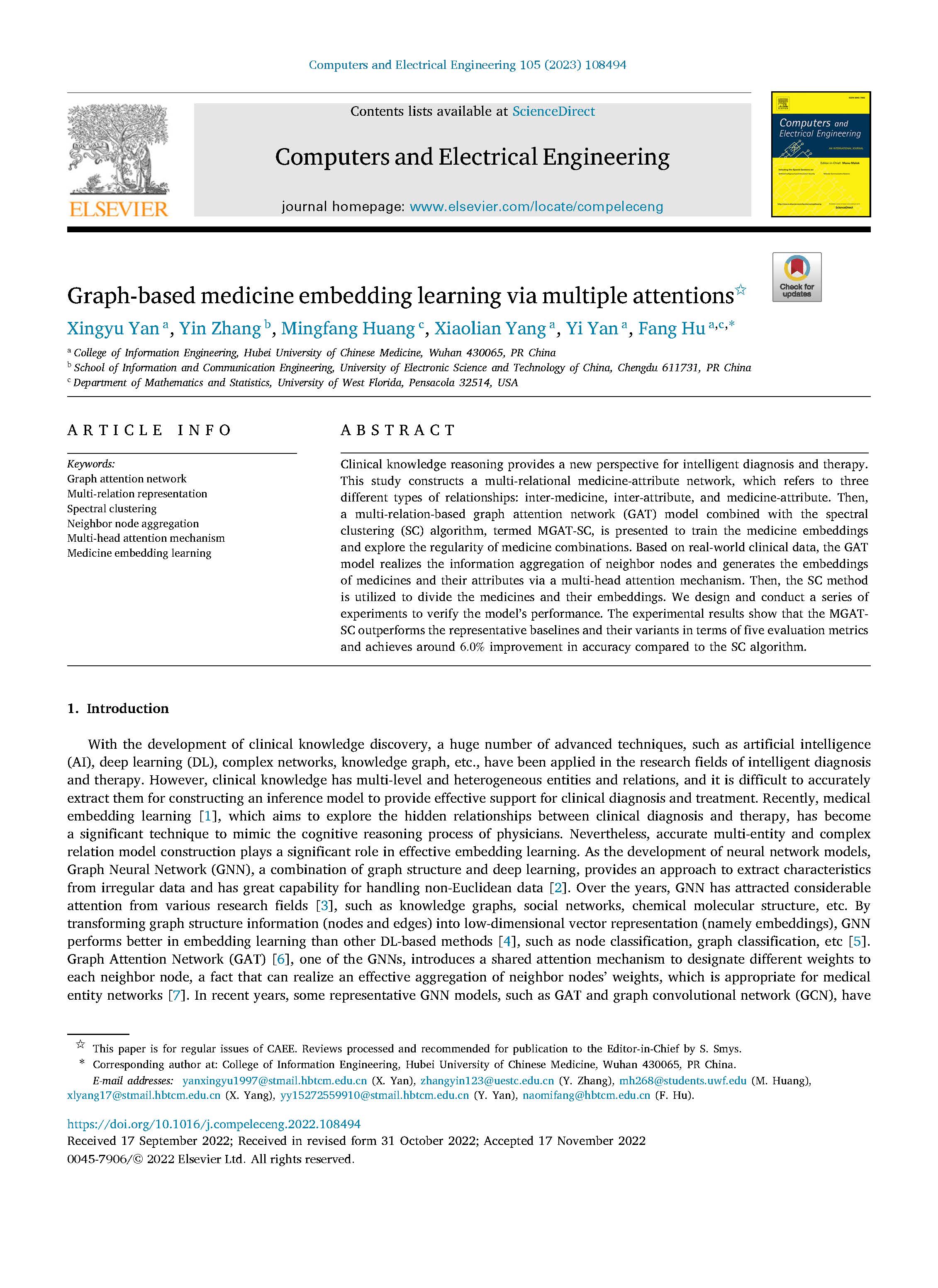 Graph-based medicine embedding learning via multiple attentions (SCI)